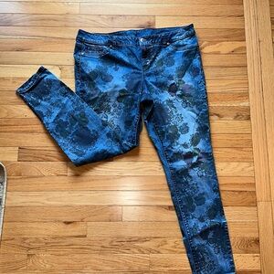 Maurice's Floral Blue Women's Skinny Jeans Size XL